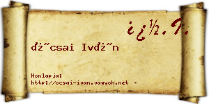 Ócsai Iván névjegykártya